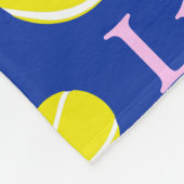 Tennisballen geel, roze, groen blauw meisjesnaam fleece deken (Hoek)