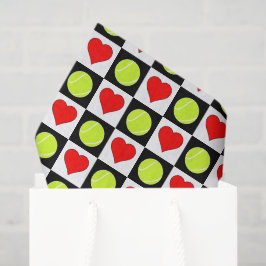 Tennisballen & Harten Patroon Tissuepapier
