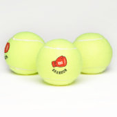 Tennisballen met eigen naam en boks handschoen log (Multi)