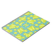 tennisballen met netdetail gepersonaliseerd notitieboek (Linkerzijde)