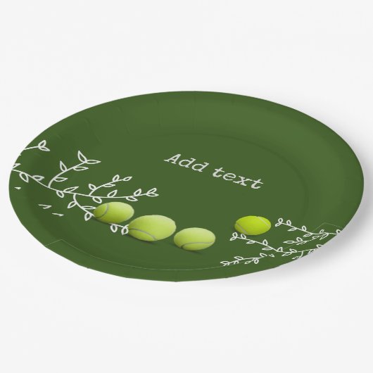 Tennisballen met versiering van de bloem  papieren bordje (Gekanteld)