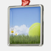 Tennisballen Metalen Ornament (Links)