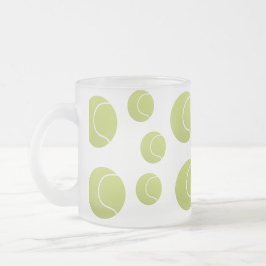 tennisballen patroon matglas koffiemok (Links)