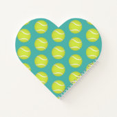 tennisballen patroon monogrammed hartvormig notitieboek (Achterkant)