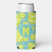 tennisballen patroon w net detail monogrammed seltzer blikjeskoeler (Seltzer Voorkant)