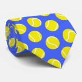 Tennisballen racket sport geel en blauw stropdas (Opgerold)