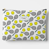 Tennisballen Racquets Patroon INITIALEN Sportplezi Etui (Voorkant)