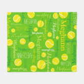 Tennisballen sportgeel, groene aangepaste naam fleece deken (Voorkant (Horizontaal))