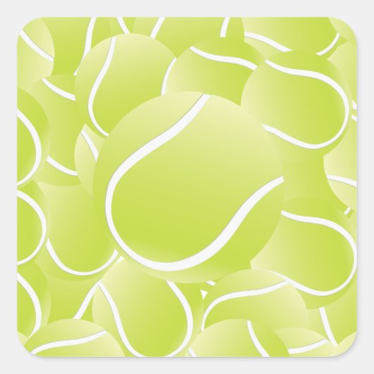 tennisballen vierkante sticker (Voorkant)