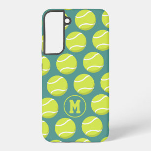Tennisballenpatroon met monogram voor meisjes samsung galaxy hoesje