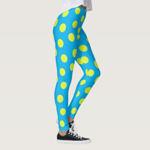 Tennisbalpatroon op Sky Blue Leggings