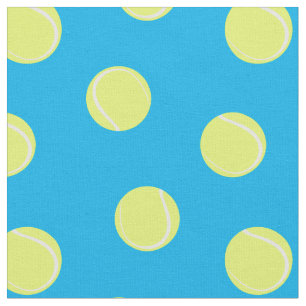 Tennisbalpatroon op Sky Blue Stof