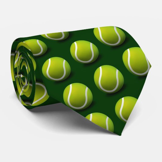 Tennisbalpatroon Stropdas (Opgerold)