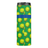 Tennisbalpatroon, witte naam, blauw & groen vs 2 thermosbeker (Achterkant)