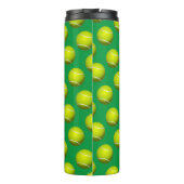 Tennisbalpatroon, witte naam Ocean Blue & Green Thermosbeker (Achterkant)