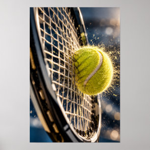 Tennisbalracket Impact Muurkunst – Dynamische Spor Poster
