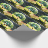 Tennisbalspeler op het veld, cadeaupapier (Hoek)