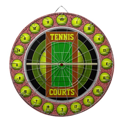 Tennisbanen 20 schoten dartbord (Voorkant)