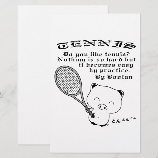 Tennisbriefpapier Briefpapier (Voorkant / Achterkant)