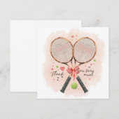 Tennisbruiloft met racket en hartjes (Voorkant / Achterkant)
