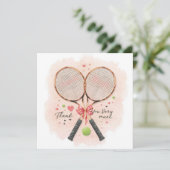 Tennisbruiloft met racket en hartjes (Staand voorkant)