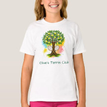 Tennisclub Retro Aquarel Boom T-shirt naar maat ge