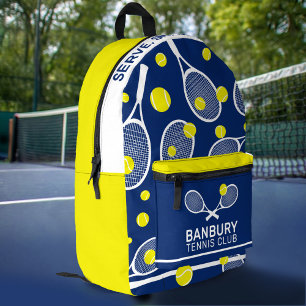 Tennisclub sport geel blauw wit op maat bedrukte rugzak