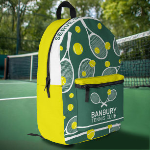 Tennisclub sport geel groen wit op maat bedrukte rugzak
