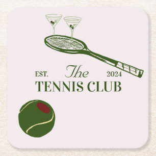 tennisclub themafeest kartonnen onderzetters