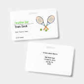 Tenniscoach Badge (Voor- en achterkant)