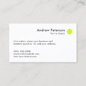 Tenniscoach Blauwe baan Visitekaartje (Voorkant)