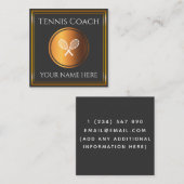 Tenniscoach instructeur leraar Gold Minimal Sport Vierkante Visitekaartje (Voorkant / Achterkant)
