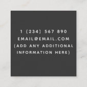 Tenniscoach instructeur leraar Gold Minimal Sport Vierkante Visitekaartje (Achterkant)