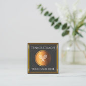 Tenniscoach instructeur leraar Gold Minimal Sport Vierkante Visitekaartje (Staand voorkant)