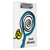 Tenniscoach klembord cadeau met veldindeling (Rechts)