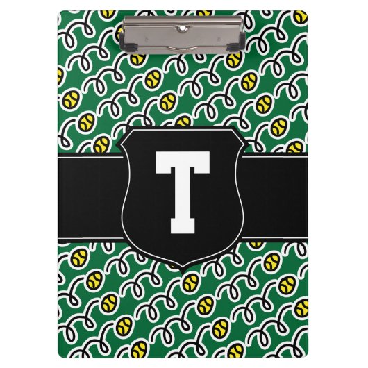 Tenniscoach klembord | Gepersonaliseerd monogram (Voorkant)