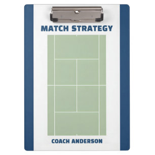 Tenniscoach Naam Tactisch Veld Wedstrijdstrategie Klembord