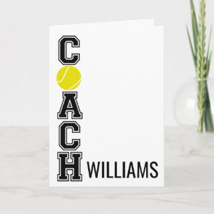 Tenniscoach op maat bedankkaart...ruimte om te tek kaart