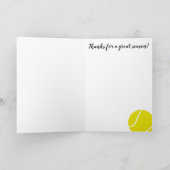 Tenniscoach op maat bedankkaart...ruimte om te tek kaart (Binnen)