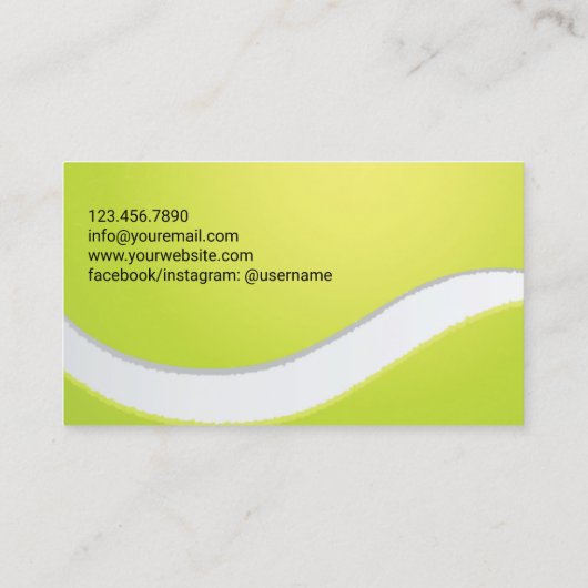 Tenniscoach Professionele Sport Instructeur Visitekaartje (Achterkant)