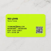 Tenniscoach QR-code Visitekaartje (Achterkant)