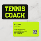 Tenniscoach QR-code Visitekaartje (Voorkant / Achterkant)