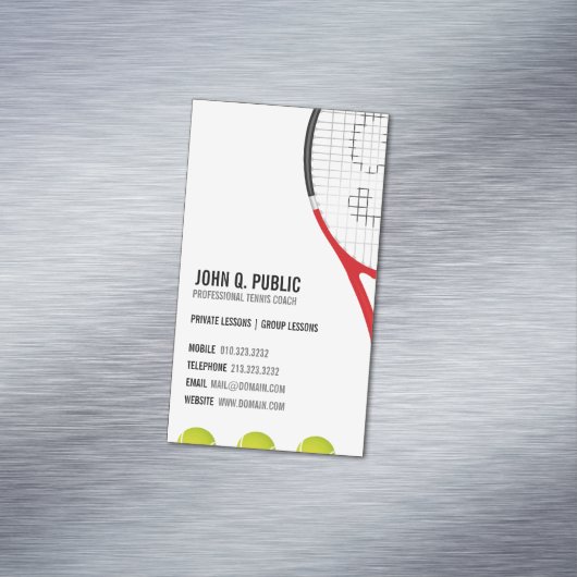 Tenniscoach Visitekaartje magneten (Voorbeeld)