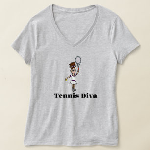 Tennisdiva T-shirt voor vrouwen - Bruinharig