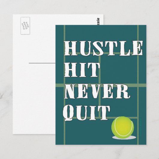 Tennisdrukte Briefkaart (Voorkant / Achterkant)