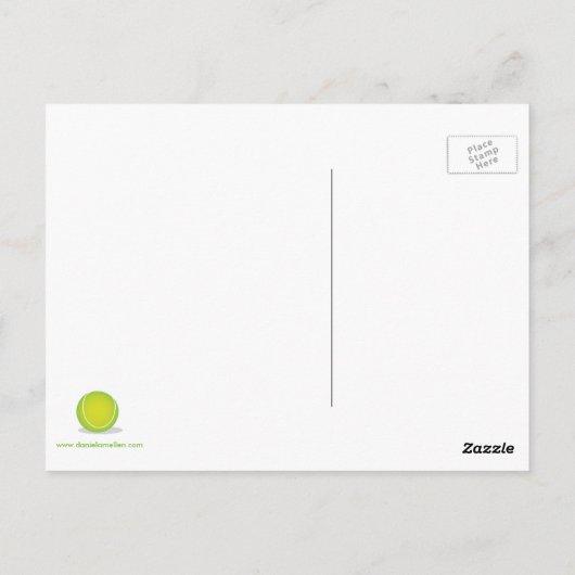 Tennisdrukte Briefkaart (Achterkant)