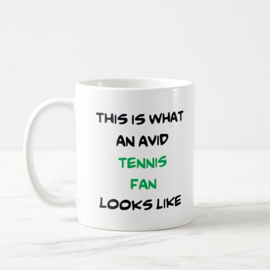 tennisfan, enthousiast koffiemok (Links)