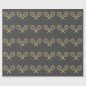 Tennisfeest Chique Goud en Grijs Sport Cadeaupapier (Vlak)