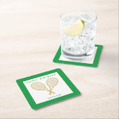 Tennisfeest Chique Goud en Groen Custom Kartonnen Onderzetters (Insitu)