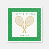 Tennisfeest Chique Goud en Groen Custom Servet (Voorkant)